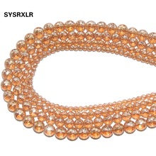 Natural Stone Faceted Champagne Gold Quartzs Crystal Round Loose Beads For Jewelry Making DIY Bracelet Necklace 4/6/8/10/12 MM 2024 - buy cheap