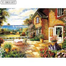 5D DIY Full Square Diamond Painting Cross Stitch Evening balcony view 3D Diamond Embroidery Rhinestone Mosaic Home Decoration 2024 - buy cheap