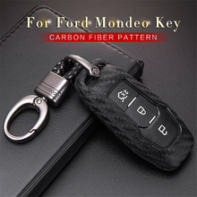 Funda de llave de coche para Ford, Mondeo, Mk4, MK3, Fiesta, MK7, ST, Fusion, Ka, Focus 2, 3 S, C, Max, diseño de fibra de carbono, carcasa de llave de Gel de sílice 2024 - compra barato