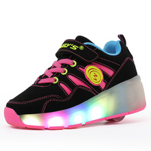 LED Children Wheels Shoes Fashion Boys & Girls Sneakers Sports Casual Roller Skates For Kids Size 29-41 2024 - buy cheap