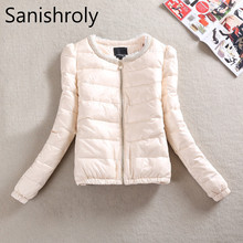 Sanishroly 2019 New Ultra Light Down Coat Parka Women White Duck Down Jacket Female Beading Short Outerwear Tops Plus Size SE426 2024 - buy cheap