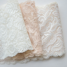 2Meters/lot 14cm wide off white/ apricot/ light pink stretch polyester lace soft delicate clothing trimming accessories SC204 2024 - buy cheap