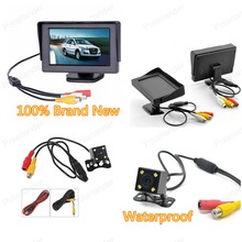 4.3 inch Color LCD Car Monitor switching video 4 LED backlight display with 2 VA input reverse parking camera 2024 - buy cheap