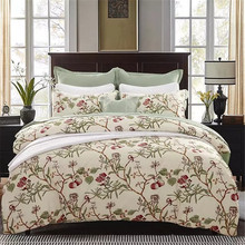 New Style Bedding Set,Floral and Grass Geometry Pattern,Modern Flower Queen Size Stripe Bed Duvet Cover Set Pillow Cases 2024 - buy cheap