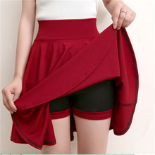 Plus Size 4XL Shorts Skirts Womens 2018 Spring Fall A line Sun School High Waist Pleated Skirt Female Korean Elegant Skirt ZZ529 2024 - buy cheap