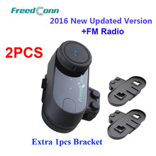 Free Shipping!!2pcs Original FreedConn Brand Motorcycle Helmet Intercom Bluetooth Interphone with FM Radio+Extra 1pcs Bracket 2024 - buy cheap