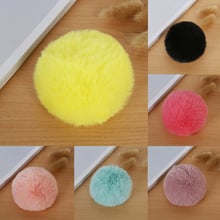 8CM Faux Fur PomPom DIY KeyChain Rabbit Hair Bulb Bag Pom Pom Ball Key Chain Pendant for DIY Jewelry Gift Accessories 2024 - buy cheap