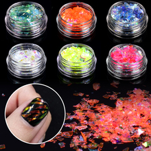 YWK 1 Pot DIY Shattered Glass Holographic Foils Nail Art Accessory Glitter Powder Sequins Dust For UV GEL Decoration Tips 2024 - buy cheap
