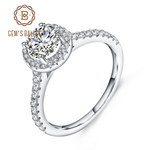 Jóia do balé 925 prata esterlina redonda anel de auréola 1.24ct natural branco zircónio cúbico anel de promessa para o casamento feminino jóias finas 2024 - compre barato