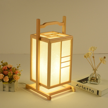 Luminária de mesa estilo japonês, lâmpada de mesa moderna de madeira em estilo japonês para decoração de arte e quarto escocês, iluminação de casa, madeira sólida, luz de serviço 2024 - compre barato