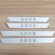 Stainless Steel Door Sill Scuff Plate car accessories threshold Article For Peugeot 5008 5008GT good quality Praised car-styling 2024 - buy cheap