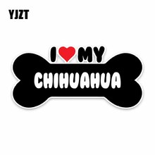 YJZT 15*7.1CM I Heart My Chihuahua Bone PVC Car Bumper Car Sticker Decals C1-4179 2024 - buy cheap