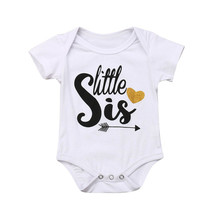 Летняя футболка-Big/Lil Sis-детская одежда для маленьких девочек Комбинезон с короткими рукавами, Одинаковая одежда футболки 2024 - купить недорого