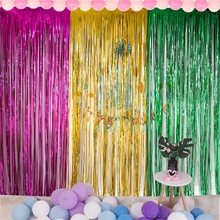 2x1 M de oro rosa Arco Iris lentejuelas fondo de rayas de cortinas decoración de la fiesta de cumpleaños aniversario de boda suministros 77 2024 - compra barato