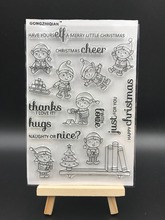 CHRISTMAS CHEER Transparent Clear Silicone Stamp/Seal for DIY scrapbooking/photo album Decorative clear stamp sheets A554 2024 - buy cheap