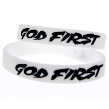 God First-pulsera de goma de silicona, Color blanco, grabada y rellena, 1 ud. 2024 - compra barato