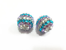 Mais novo!! 20mm 100 pçs/lote Luz Roxo/Branco/Azul StripeResin Strass Bola Contas, Chunky Beads Para Crianças Fazer Jóia 2024 - compre barato