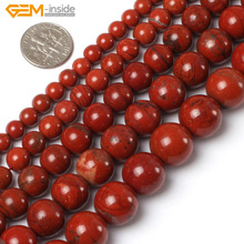 Круглые красные яшмы из натурального камня, бусины для изготовления ювелирных изделий, 15 дюймов 2024 - купить недорого