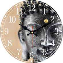 Reloj de pared Vintage de Buda, reloj de pared de moda, reloj de cartón de madera, pegatinas de círculo de decoración moderna para el hogar de una sola cara 16 pulgadas 2024 - compra barato