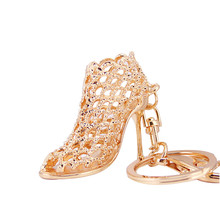 Chaveiros com pingentes de sapatos de salto alto, chaveiro dourado prateado, bolsa feminina, berloque, joia da moda, presente 2024 - compre barato