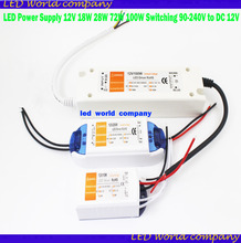 LED Power Supply 12V/ 18W 28W  72W 100W Switching 90-240V to DC 12V Lighting Transformers for led strip led lightings 2024 - buy cheap