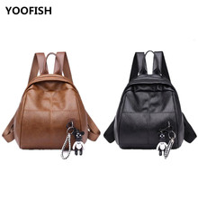 YOOFISH-mochila impermeable con cremallera para mujer, morral de piel sintética de alta calidad, ideal para estudiantes, envío gratis, gran oferta, XZ-126 2024 - compra barato