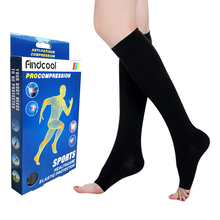Findcool meias de compressão altas, com dedo aberto, para ioga e esportes, compressão de joelho 20-30 mmhg, aquecedores médicos 2024 - compre barato