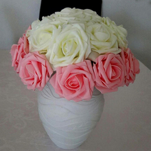 Buquê de flores artificiais, flores bastante encantadoras, espuma pe, 50 a 100 peças, flores de rosas, buquê de noiva, decoração para casa, casamento, scrapbooking, diy supp 2024 - compre barato