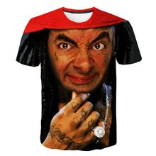 Модная крутая футболка для мужчин Harajuku 3D Футболка Mr Bean принт Mr Bean короткий рукав летние топы футболки 3D Мужская футболка 2024 - купить недорого