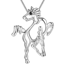 Бегущая лошадь элегантная Оптовая Посеребренная ожерелье новая продажа серебряные ожерелья и подвески/PMNOYDCZ ZGHULUZL 2024 - купить недорого