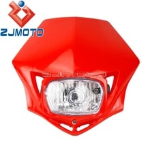 Universal Motocross 12V 35W Headlight Fairing Dirt Bike Red Lighthouse Headlamp Mask For Honda XR CRF 150 230 250 450 650 2024 - buy cheap