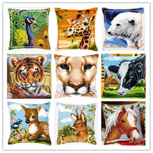 Cross Stitch Pillow Mat DIY Craft  Animals Latch Hook Kit    Needlework Crocheting Cushion Embroidery 2024 - buy cheap
