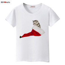 bgtomato Christmas cat t-shirt kawaii top lovely 3d printed t-shirts cheap sale clothes brand tshirt women summer shirt top tees 2024 - buy cheap