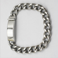 316l aço inoxidável id pulseira moda jóias para homens blanktag link chain pulseira 2024 - compre barato