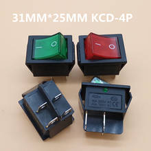 5pcs/lot KCD4 DPST ON-OFF 4 Pin Terminals Rocker Boat Switch 16A/20A AC 250V/125V Red Green Light 2024 - buy cheap