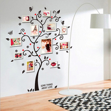 100*120Cm/40*48in 3D DIY Removable Photo Tree Pvc Wall Decals/Adhesive Wall Stickers Mural Art Home Decor 2024 - купить недорого