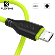 FLOVEME 1m/0.3m 2in1 Reversible USB Lighting Cable For iPhone Samsung Xiaomi Micro USB Charger Cable TPE 2A Charging Data Combo 2024 - buy cheap