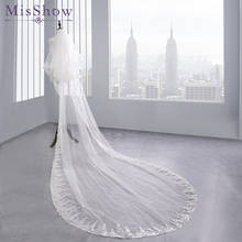 Two Layers Full Edge with Sequin 3.8 M Long Wedding Veil with Comb White Ivory Bridal Veil Velos De Novia Wedding Accessories 2024 - buy cheap