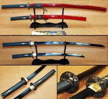 Черное Лезвие катаны Меч Набор 1060 сталь Janpanes самурайский меч полный Tang лезвие 2024 - купить недорого