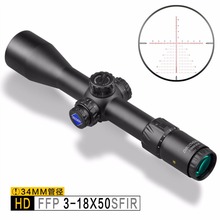 Discovery-Mira telescópica para rifle, sistema óptico táctico de largo alcance para arma de caza, con tubo de 34 mm, visor con primer plano focal, HD 3-18X50 SFIR SLT FFP IR-MIL 2024 - compra barato