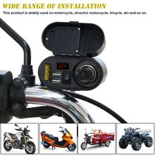 Multifunctional Motorcycle Bike Dual USB Power Charger + LED Digital Clock + Cigarette Lighter Waterproof 4 In1 Power Outlet 2024 - buy cheap