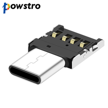 POWSTRO Type C к USB OTG коннектор адаптер для телефона для USB флэш-накопителя S8 Note8 телефон Android 2024 - купить недорого