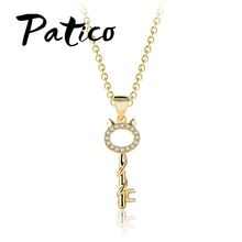 New Fashion 24K Gold Coated Long Pendant Necklaces 925 Sterling Silver  Wedding Engagement Jewelry Accessory Wholesale 2024 - buy cheap