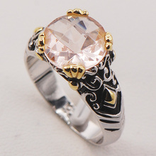 Morganite Women 925 Sterling Silver Ring F683 Size 6 7 8 9 10 2024 - buy cheap