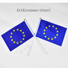 Флаг Европейского союза Баннер БЕСПЛАТНАЯ ДОСТАВКА 14*21 см ручной развевающийся Национальный украшение для дома с изображением флага баннер 2024 - купить недорого