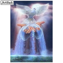 Full square 5d diy diamond painting pigeon hands diamond mosaic art round diamond embroidery home decoration painting 2024 - buy cheap