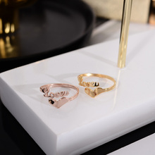YUN RUO-Anillo de plata y oro rosa para mujer, joyería clásica de acero de titanio, anillo de boda, regalo de cumpleaños 2024 - compra barato