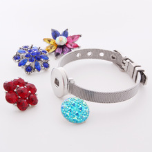 New Fashion SG0020 stainless steel slim snap bracelets Watchband Bangles fit 18MM snap buttons DIY accessories wholesale 2024 - buy cheap