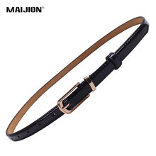 MAIJION Female Straps Leather Belt Waistband Cummerbund For Apparel Accessories,Candy Color Metal Buckle Thin Casual Belt Women 2024 - buy cheap