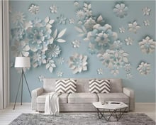 Beibehang papel de parede personalizado 3d vento nórdico floral em relevo fundo tv mural de decoração para casa 2024 - compre barato
